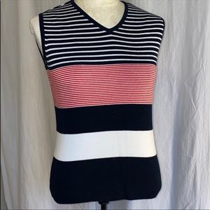Hampshire Studio Navy, Red and White top sz Small
